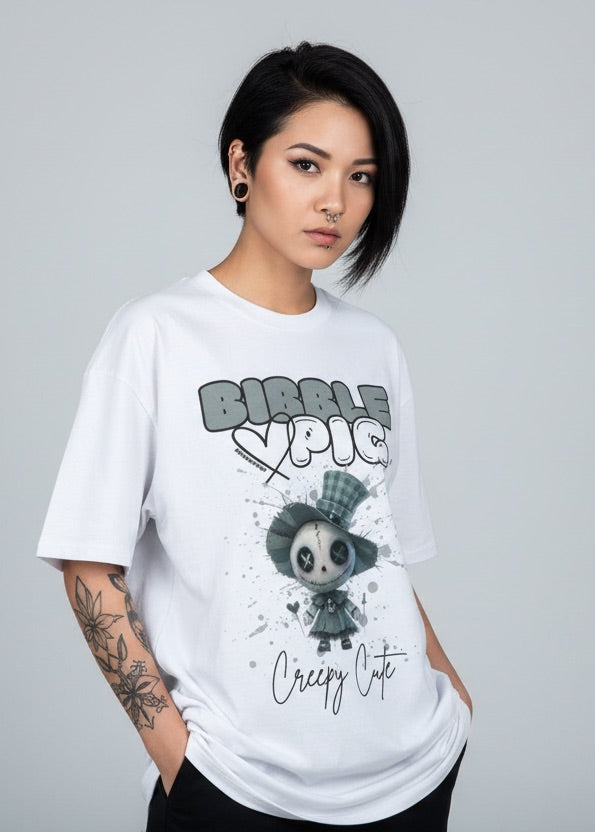 Creepy Cute Oversized Organic T-Shirt | Phantom Snow